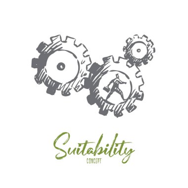 Suitability, work, employment, interview, profession concept. Hand drawn isolated vector. clipart