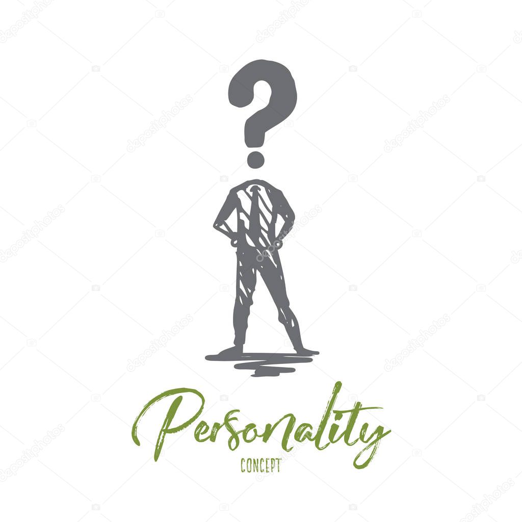Personality, person, head, human, profile concept. Hand drawn isolated vector.