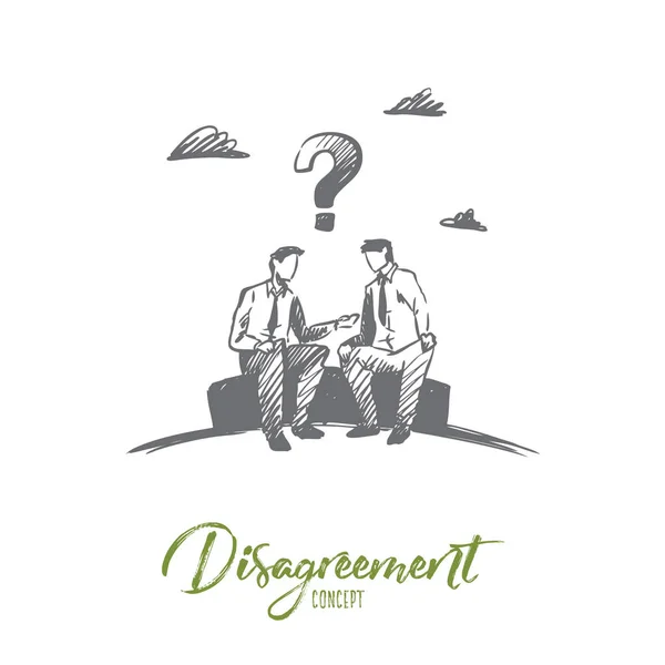 Disagreement, business, people, conflict concept. Hand drawn isolated vector. — Stock Vector