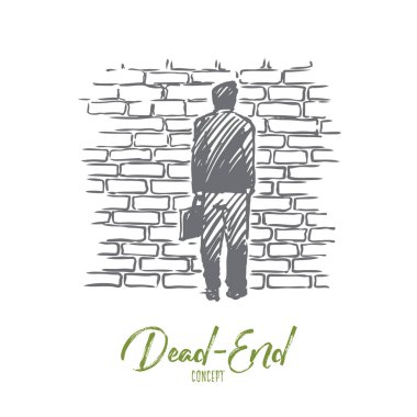 Dead-end, problem, impasse, ponder concept. Hand drawn isolated vector. clipart