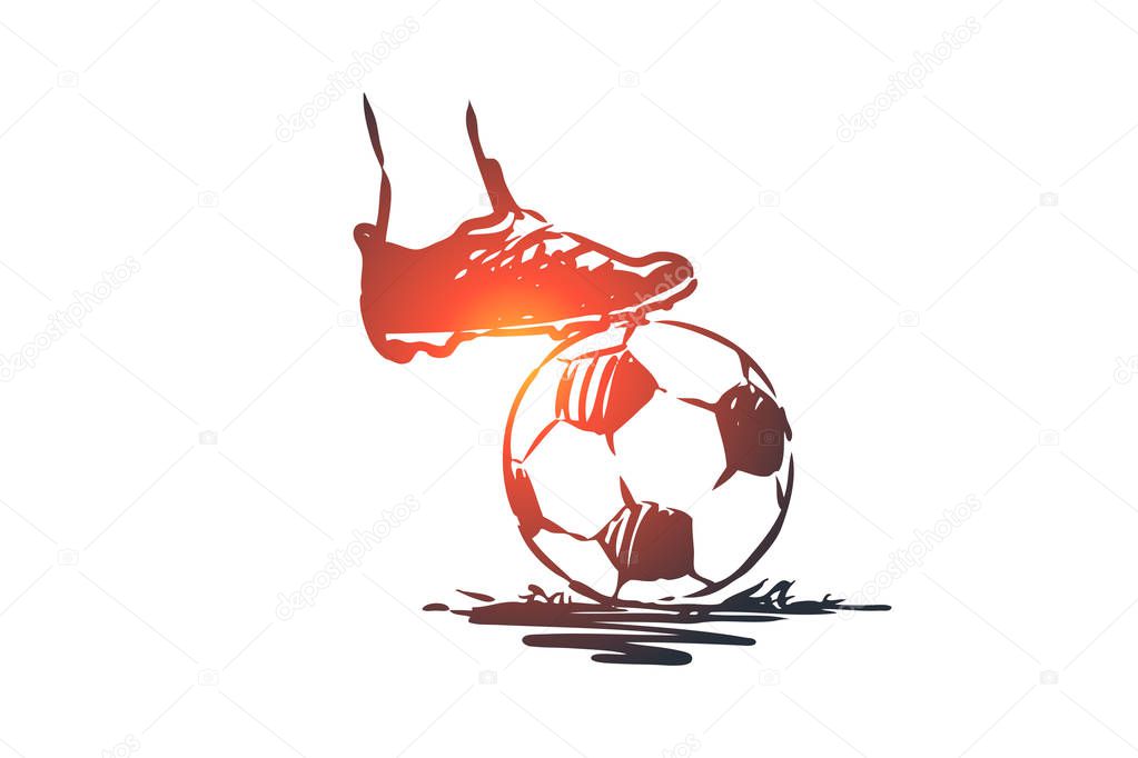 Fine, penalty, football, soccer, game concept. Hand drawn isolated vector.