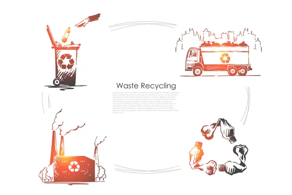 廃棄物ゼロ、自然、生態系保護、汚染削減、環境保全、プラスチックフリーバナー — ストックベクタ