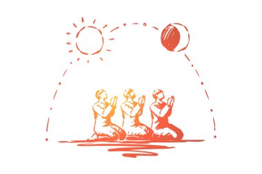 Müslüman insanlar dua, geleneksel İslam bayram kutlamaları, Arap din ve kültürü, arap geleneği