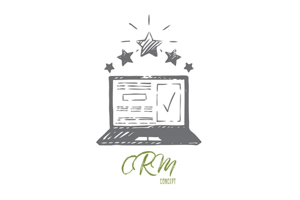 İnceleme, kontrol, Rating, oy, fikir kavramı. El çizilmiş izole vektör.