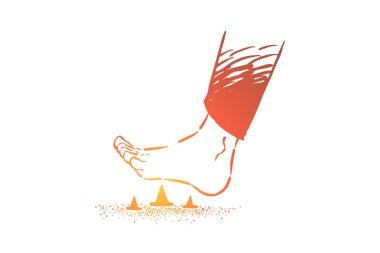 Metal iğnelere yalınayak basma, dikenli iğneye ayak basma ve yere raptiye