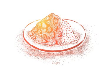 Oryantal mutfağı, haşlanmış et ile baharatlı pirinç yemeği, sebze, doğu gıda restoran menüsü, gurme akşam yemeği