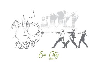 Doğa vs sanayi metafor, ekoloji aktivistler yeşil şehir alanı tasarruf