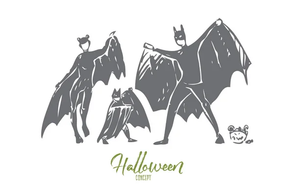 Esquisse du concept d'Halloween. Illustration vectorielle isolée — Image vectorielle