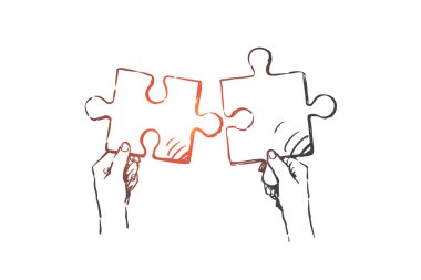 Başarı kavramı kroki. El çizilmiş izole vektör illüstrasyon