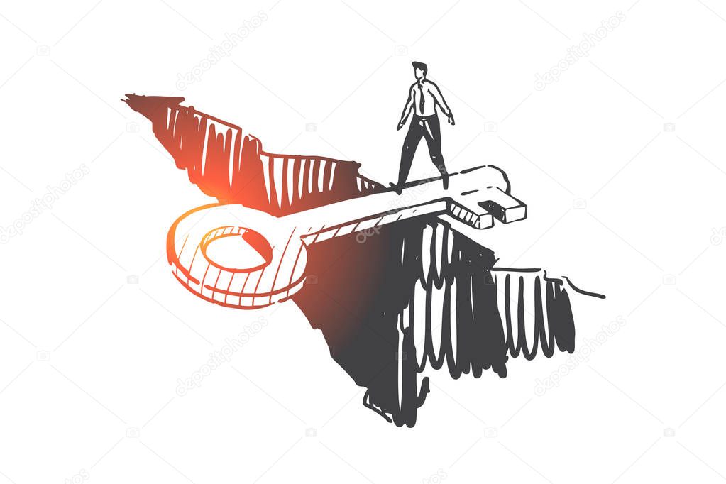 Support, help, anti crisis concept sketch. Hand drawn isolated vector