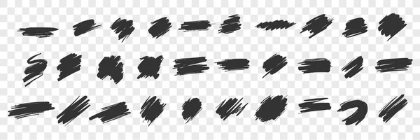 Brush hand drawn underlines, circles, squares set collection. — Stock Vector