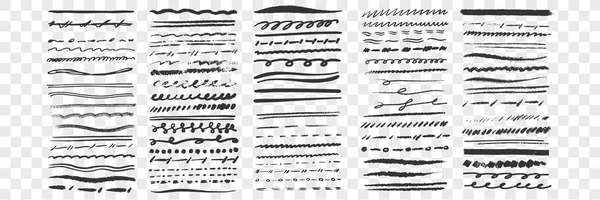 Hand drawn lines set collection — Stock Vector