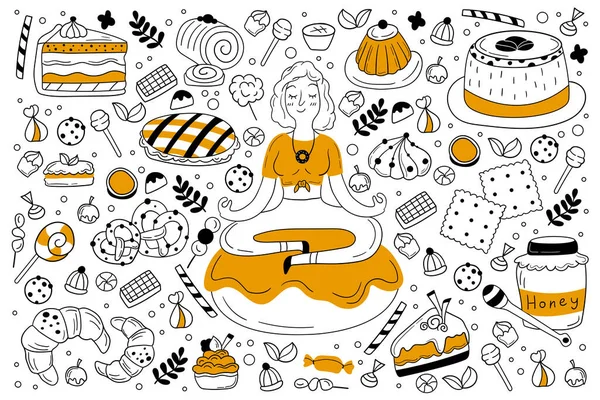 Sweets doodle set — Stock Vector