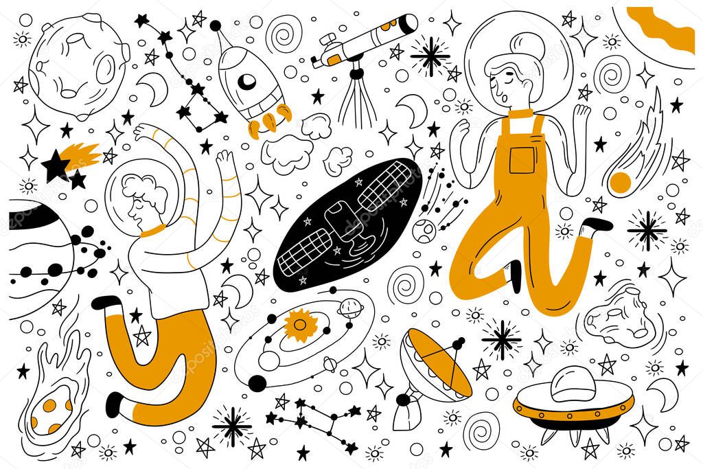 Space doodle set