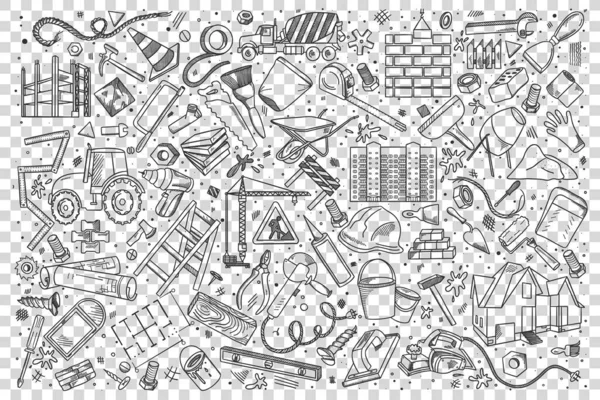 Conjunto de doodle Buliding —  Vetores de Stock