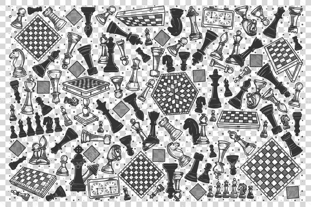 Chess doodle set