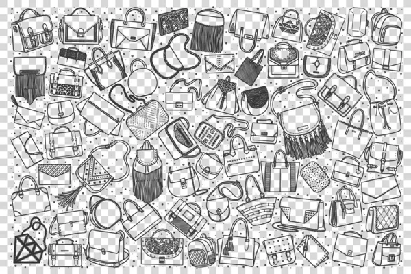 Conjunto de doodle bolsas —  Vetores de Stock
