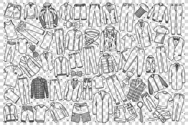 Mens winkel doodle set — Stockvector