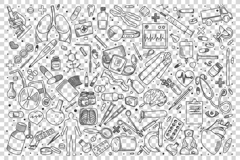 Medicine doodle set