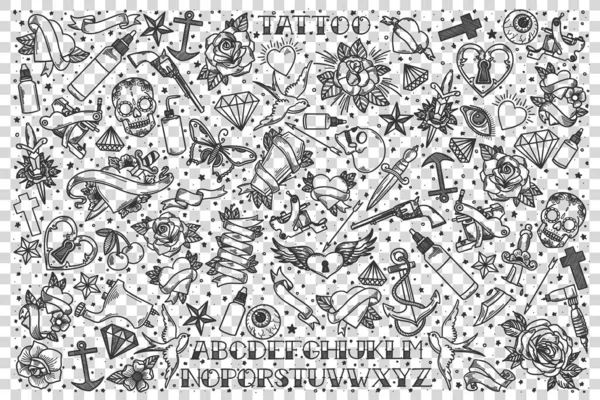 Tatoo doodle set — стоковый вектор