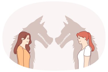 Kötü niyetli kadın kurtadamlar gülümserler, kötü doğayı saklarlar ve partnerlerine zarar verme arzusu duyarlar. Kurtların gölgesine sahip kızlar, pozitif duyguların arkasına gizlenmiş ikiyüzlülük ve saldırganlık gösterirler.