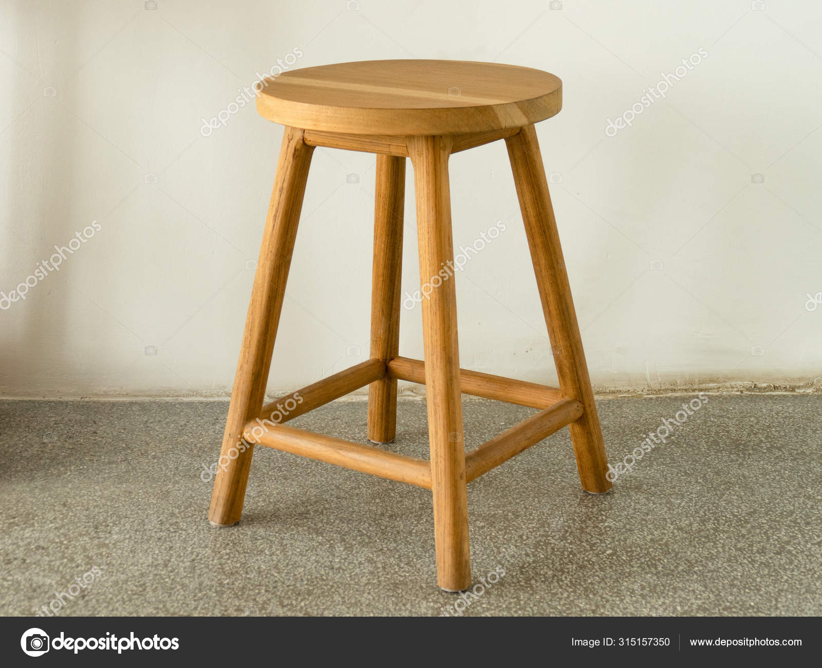 Wooden Stool Made Teak Wood Stock Photo By Schwinp 315157350 Wooden Stool Made Teak Wood Stock Photo, Round Wood Stool