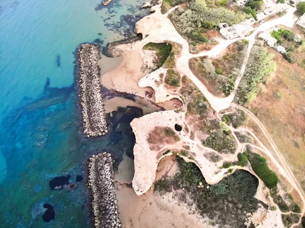 Cirica Körfezi gün doğumunda Aeriel görünümü, Sicilya, İtalya — Stok fotoğraf