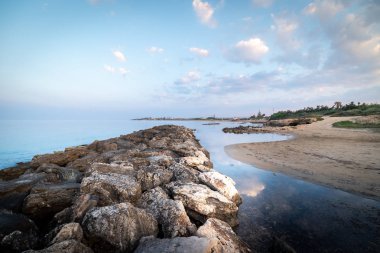 Cirica Körfezi'nin gün doğumunda manzara, Sicilya, İtalya