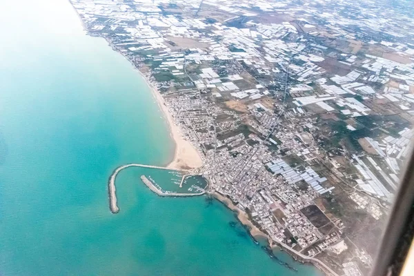 Vista aérea da costa siciliana perto de Ragusa — Fotografia de Stock