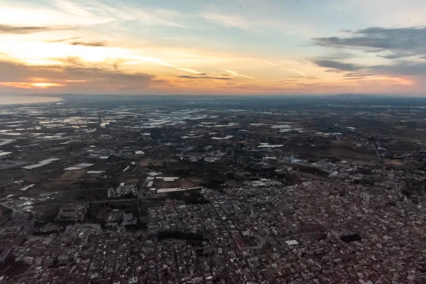 Luchtfoto van Comiso, een stad in het district Ragusa — Stockfoto