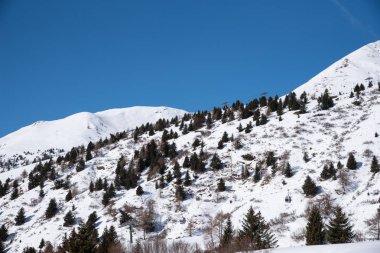 Tonale Geçidi çevresindeki dağların görünümü