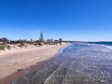 Granelli Sahili 'nin havadan görünüşü, Sicilya' da deniz kenarında bir yer. Çekim güzel güneşli bir günde yapılır.