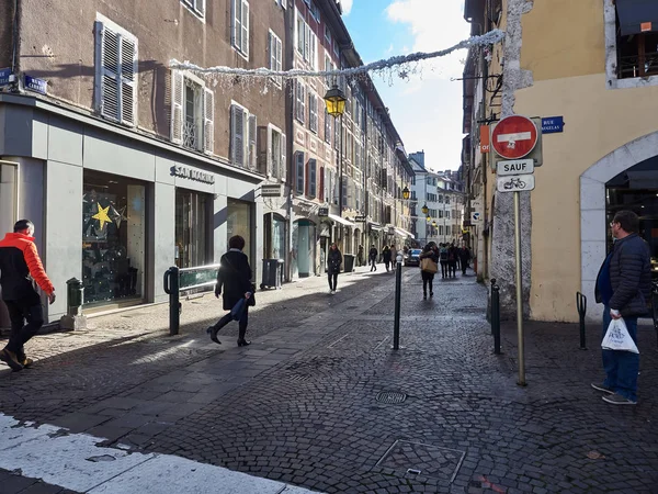 Annecy, France - 07 décembre 2018 - Vue sur les rues d'Anne — Photo