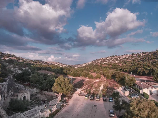 Aerial View Cava Natural Cave Sicily Shot Taken Summer Day — Stock Photo, Image