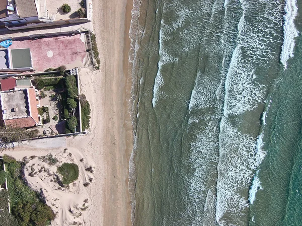 Vista Aérea Playa Granelli Lugar Costero Sicilia Disparo Toma Durante —  Fotos de Stock