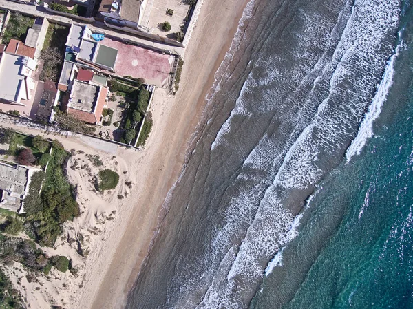 Αεροφωτογραφία Της Παραλίας Γκρανέλι Παραθαλάσσιο Μέρος Στη Σικελία Λήψη Γίνεται — Φωτογραφία Αρχείου