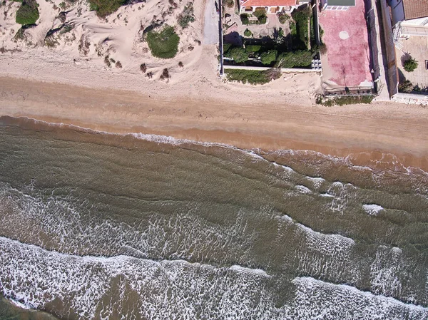 Vista Aérea Praia Granelli Lugar Beira Mar Sicília Tiro Tomado — Fotografia de Stock