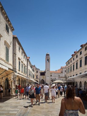Dubrovnik, Hırvatistan - 06 Temmuz 2018: Dubrovnik Old Town manzarası, Hırvatistan