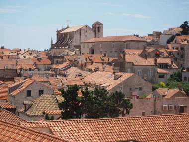 Dubrovnik'in tarihi kent merkezine görünümünü