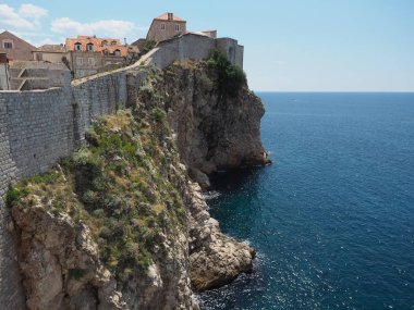 Dubrovnik, Hırvatistan - 05 Temmuz 2018: Dubrovnik Old Town manzarası, Hırvatistan