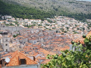 Dubrovnik'in tarihi kent merkezine görünümünü