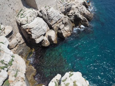 Dubrovnik ve denizi Hırvatistan Duvarları