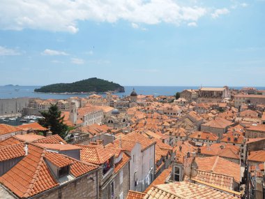 Dubrovnik'in tarihi kent merkezine görünümünü