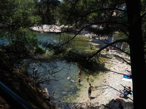 Dubrovnik Croacia Julio 2018 Mar Muerto Pequeño Lago Natural Centro —  Fotos de Stock
