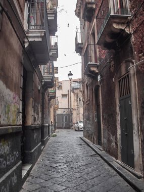 Catania, İtalya - 22 Ağustos 2018: Bir yaz gününde Catania'nın fotoğrafı. Catania, Sicilya