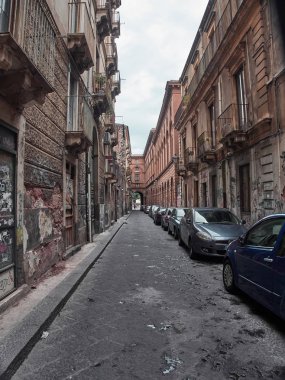 Catania, İtalya - 22 Ağustos 2018: Bir yaz gününde Catania'nın fotoğrafı. Catania, Sicilya