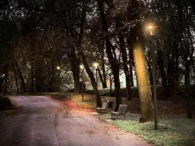 Sonbaharda Milano'da Lambro Park Shot