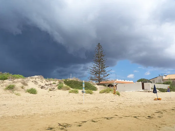 Magnificiente Céu Ensolarado Nublado Misturado Litoral Sicília — Fotografia de Stock