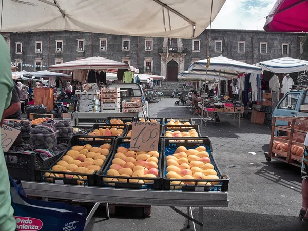 Catane Italie Août 2018 Tournage Traditionnel Fera Luni Marché Routier — Photo