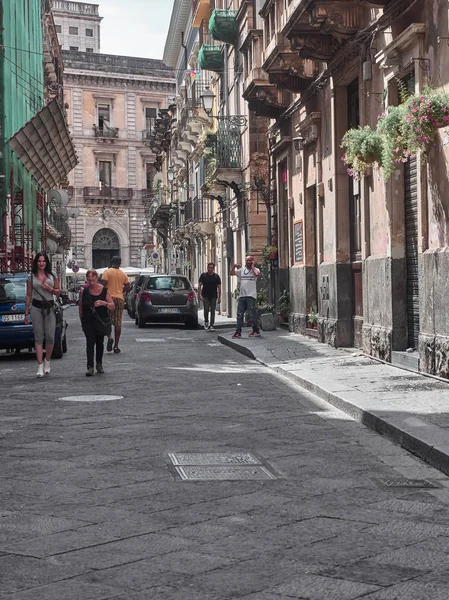 Κατάνια Ιταλία Αυγούστου 2018 Shot Της Κατάνια Μια Καλοκαιρινή Ημέρα — Φωτογραφία Αρχείου